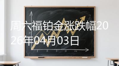 周六福铂金涨跌幅2026年04月03日