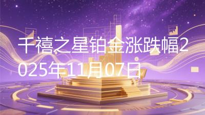 千禧之星铂金涨跌幅2025年11月07日