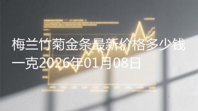 梅兰竹菊金条最新价格多少钱一克2026年01月08日