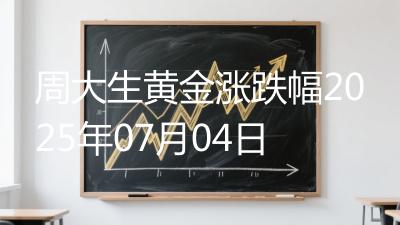 周大生黄金涨跌幅2025年07月04日