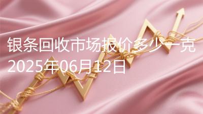 银条回收市场报价多少一克2025年06月12日