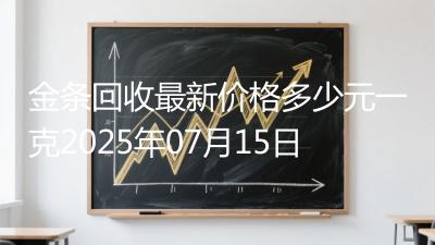 金条回收最新价格多少元一克2025年07月15日