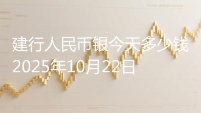 建行人民币银今天多少钱2025年10月22日