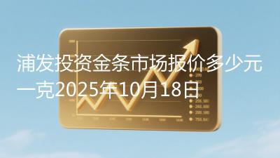 浦发投资金条市场报价多少元一克2025年10月18日