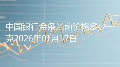 中国银行金条当前价格多少一克2026年01月17日