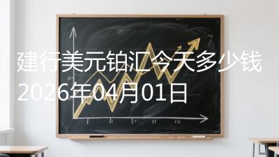 建行美元铂汇今天多少钱2026年04月01日