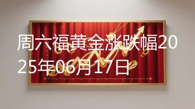 周六福黄金涨跌幅2025年06月17日