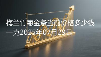 梅兰竹菊金条当前价格多少钱一克2025年07月29日