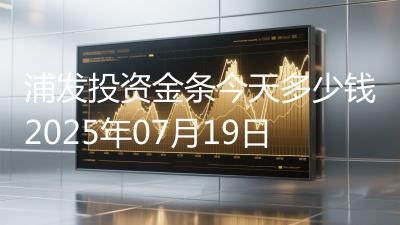 浦发投资金条今天多少钱2025年07月19日