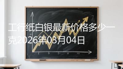 工行纸白银最新价格多少一克2026年03月04日