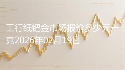 工行纸钯金市场报价多少元一克2026年02月19日