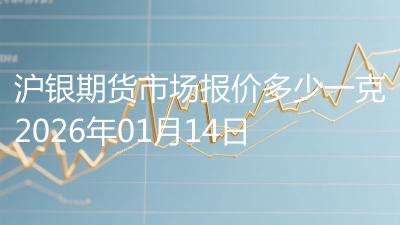 沪银期货市场报价多少一克2026年01月14日