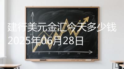 建行美元金汇今天多少钱2025年06月28日