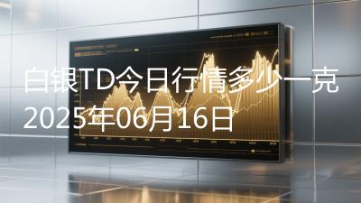 白银TD今日行情多少一克2025年06月16日