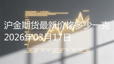 沪金期货最新价格多少一克2026年03月17日
