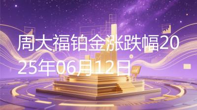 周大福铂金涨跌幅2025年06月12日