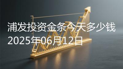 浦发投资金条今天多少钱2025年06月12日
