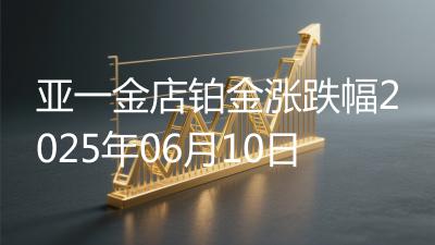 亚一金店铂金涨跌幅2025年06月10日