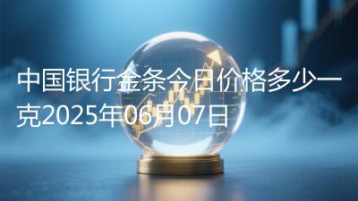 中国银行金条今日价格多少一克2025年06月07日