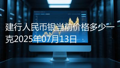 建行人民币银当前价格多少一克2025年07月13日