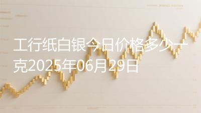 工行纸白银今日价格多少一克2025年06月29日