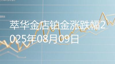 萃华金店铂金涨跌幅2025年08月09日