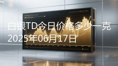 白银TD今日价格多少一克2025年06月17日