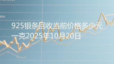 925银条回收当前价格多少元一克2025年10月20日