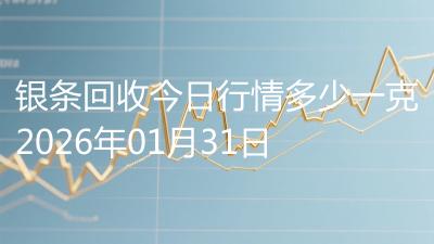 银条回收今日行情多少一克2026年01月31日