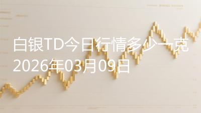 白银TD今日行情多少一克2026年03月09日