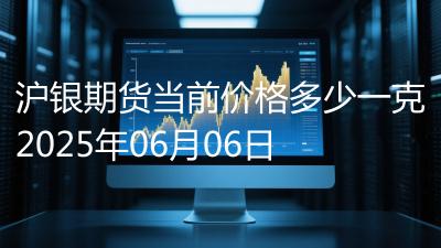 沪银期货当前价格多少一克2025年06月06日