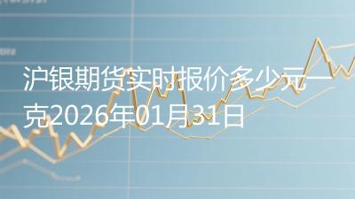 沪银期货实时报价多少元一克2026年01月31日