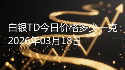 白银TD今日价格多少一克2026年03月18日