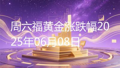 周六福黄金涨跌幅2025年06月08日
