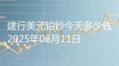 建行美元铂钞今天多少钱2025年06月11日