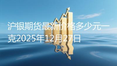 沪银期货最新价格多少元一克2025年12月27日