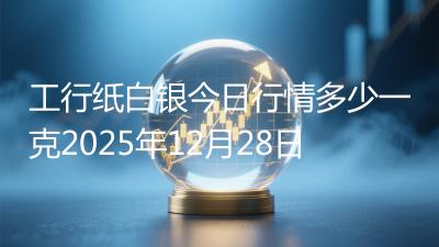 工行纸白银今日行情多少一克2025年12月28日