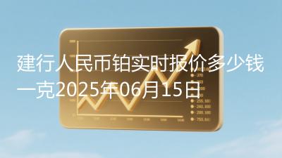 建行人民币铂实时报价多少钱一克2025年06月15日