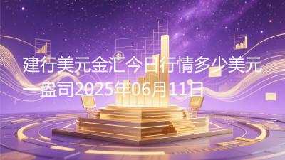 建行美元金汇今日行情多少美元一盎司2025年06月11日