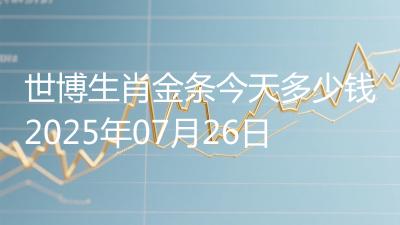 世博生肖金条今天多少钱2025年07月26日