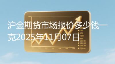 沪金期货市场报价多少钱一克2025年11月07日