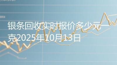银条回收实时报价多少元一克2025年10月13日