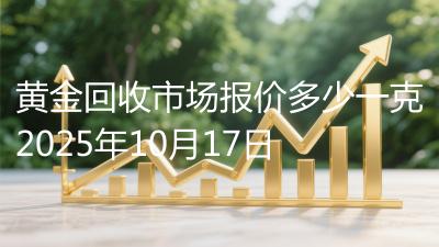 黄金回收市场报价多少一克2025年10月17日