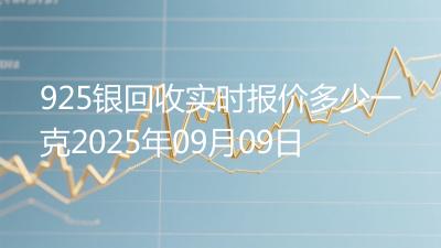 925银回收实时报价多少一克2025年09月09日