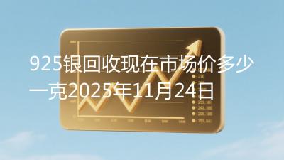 925银回收现在市场价多少一克2025年11月24日