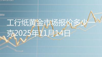 工行纸黄金市场报价多少一克2025年11月14日