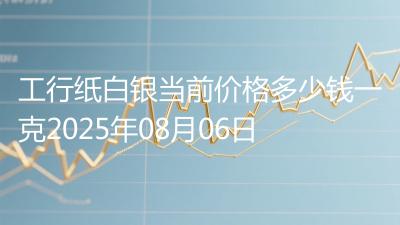 工行纸白银当前价格多少钱一克2025年08月06日