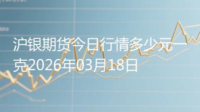 沪银期货今日行情多少元一克2026年03月18日
