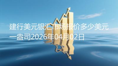建行美元银汇市场报价多少美元一盎司2026年04月02日