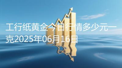 工行纸黄金今日行情多少元一克2025年06月16日